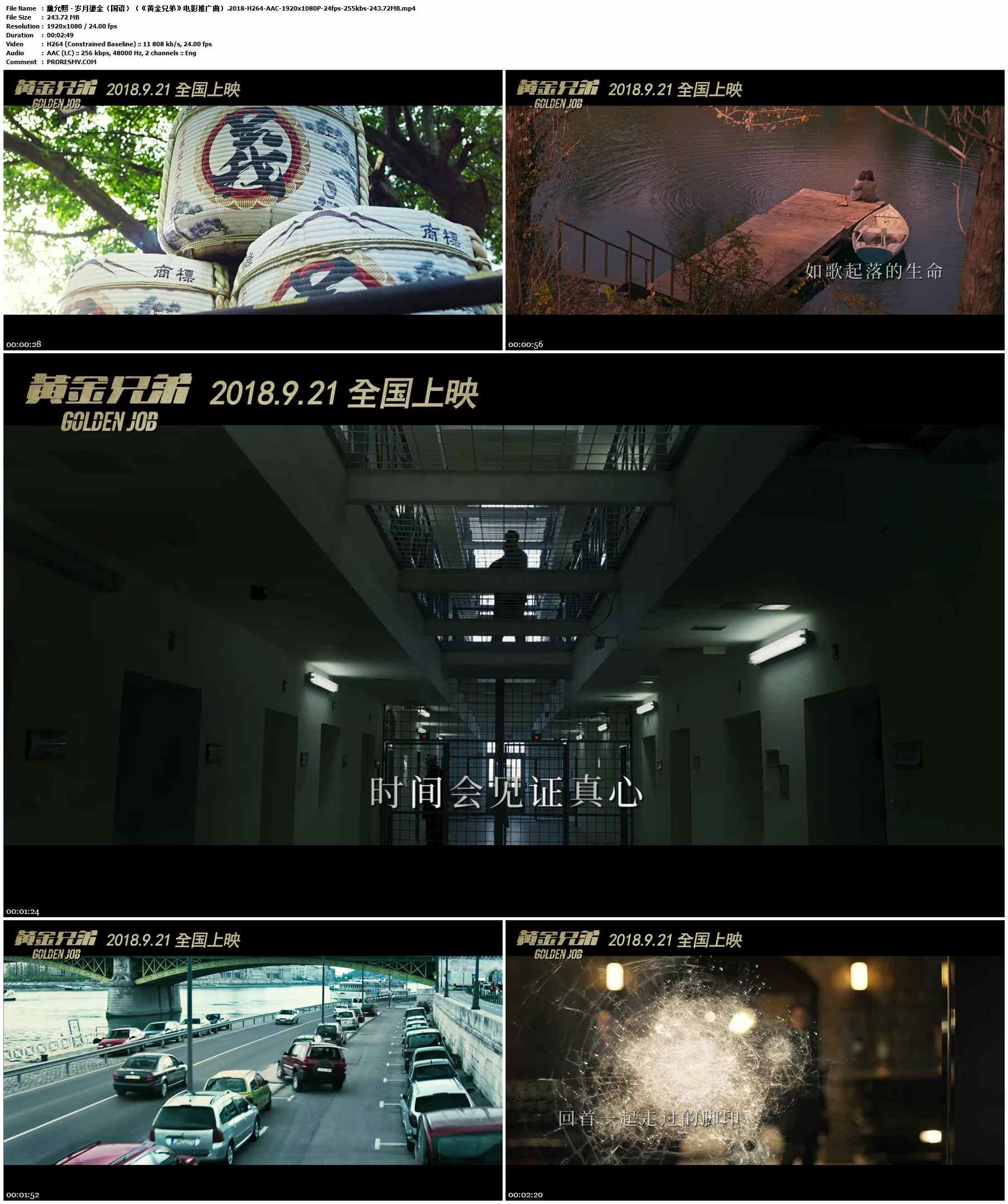 魏允熙 - 岁月鎏金（国语）（《黄金兄弟》电影推广曲）.2018-H264-AAC-1920x1080P-24fps-255kbs-243.72MB官方MV_高清MV